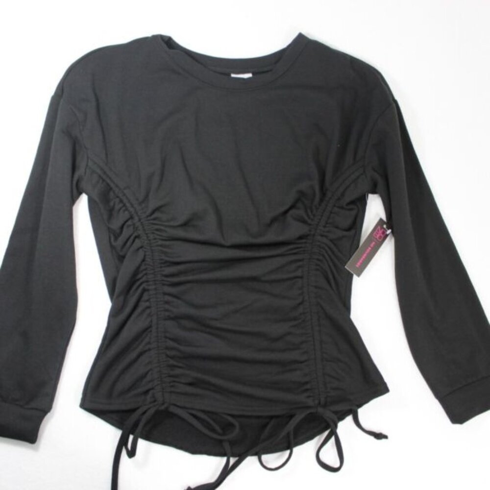 Derek Heart Ruched Drawstring Long Sleeve Top